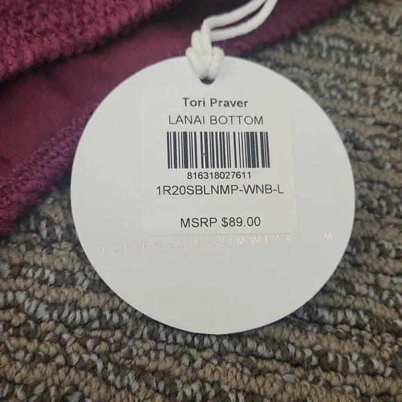 Tori Praver Lanai Textured Cheeky Bikini Bottoms Size Large